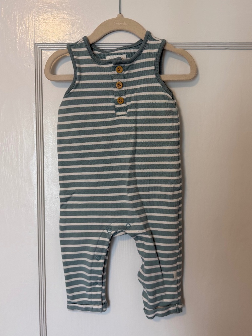 Little Planet - Blue Striped Sleeveless Jumpsuit - 9m